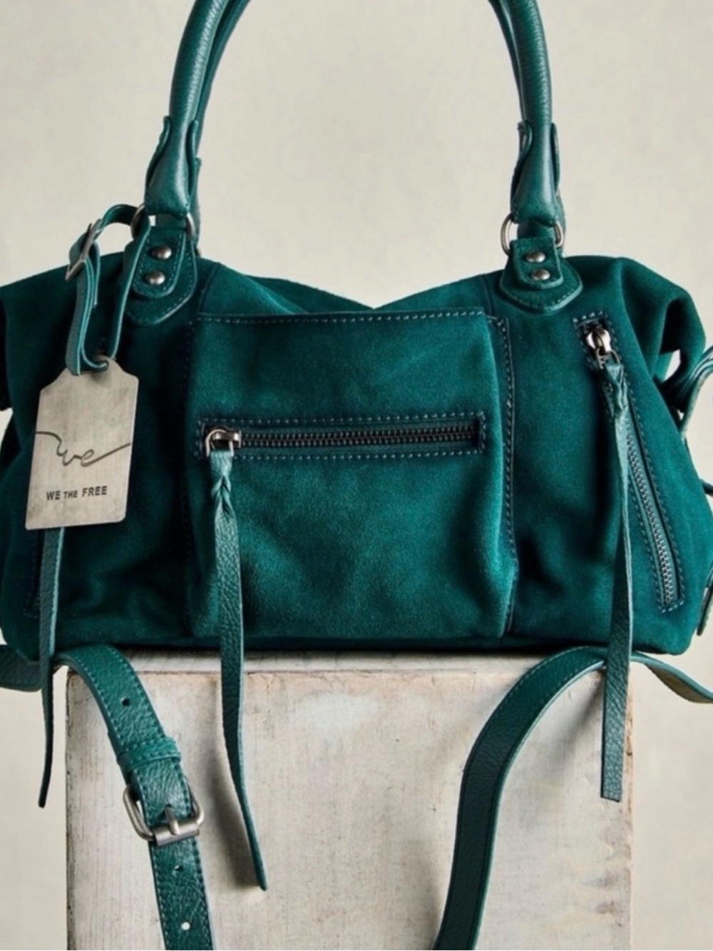 We the people Emerson tote mini Suede in Forest Green